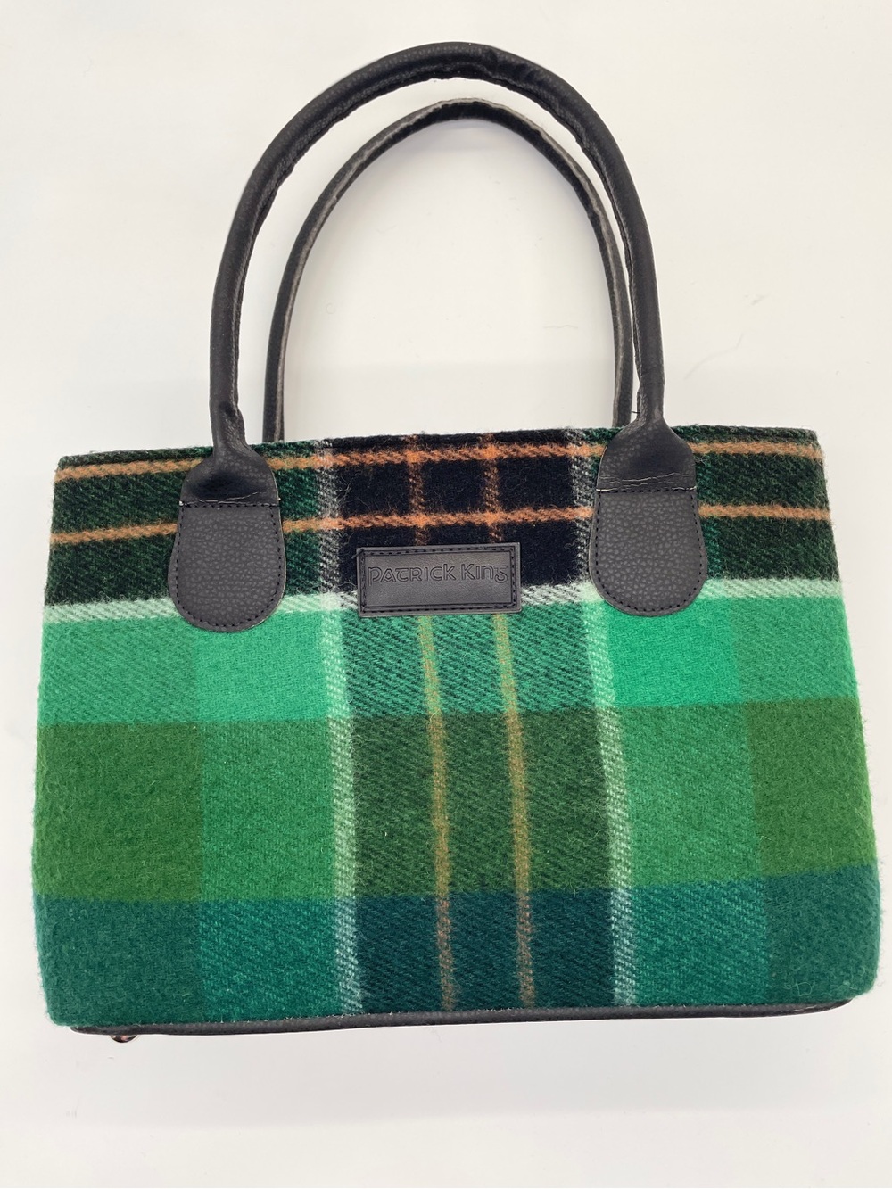 Patrick King Woollen Company Green Tartan Wool Handbag